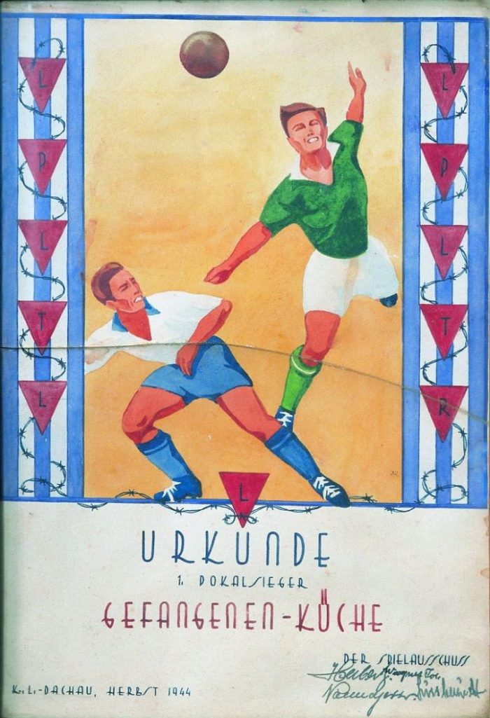Urkunde für ein Fußballturnier im KZ Dachau (Archiv der KZ-Gedenkstätte Dachau)