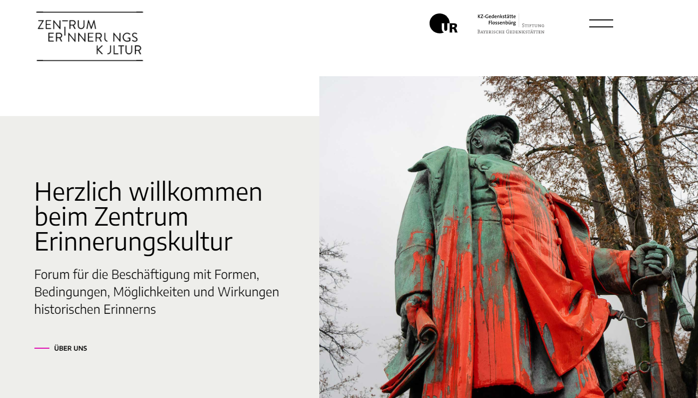 Screenshot der Internetseite: https://zentrum-erinnerungskultur.de/ vom 09.3.2022