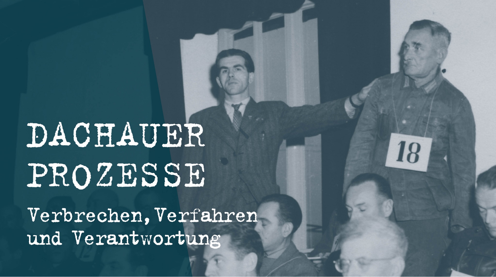 BU: Michael Pellis, ein früherer Häftling des KZ Dachau, identifiziert SS Hauptscharführer Franz Boettger bei den Dachau Prozessen.Foto: Elisabeth and Mary Kvitashvili; Copyright: United States Holocaust Memorial Museum;
