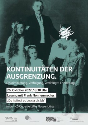 Veranstaltungstipp:  "Du hattest es besser als ich" - Lesung mit Frank Nonnenmacher in der KZ-Gedenkstätte Flossenbürg